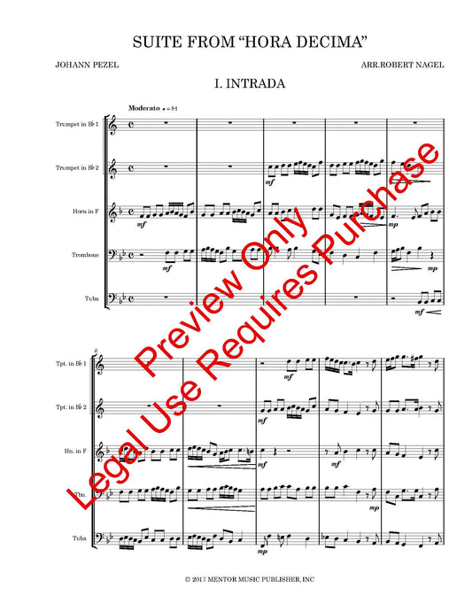 Suite from "Hora Decima" for Brass Quintet
