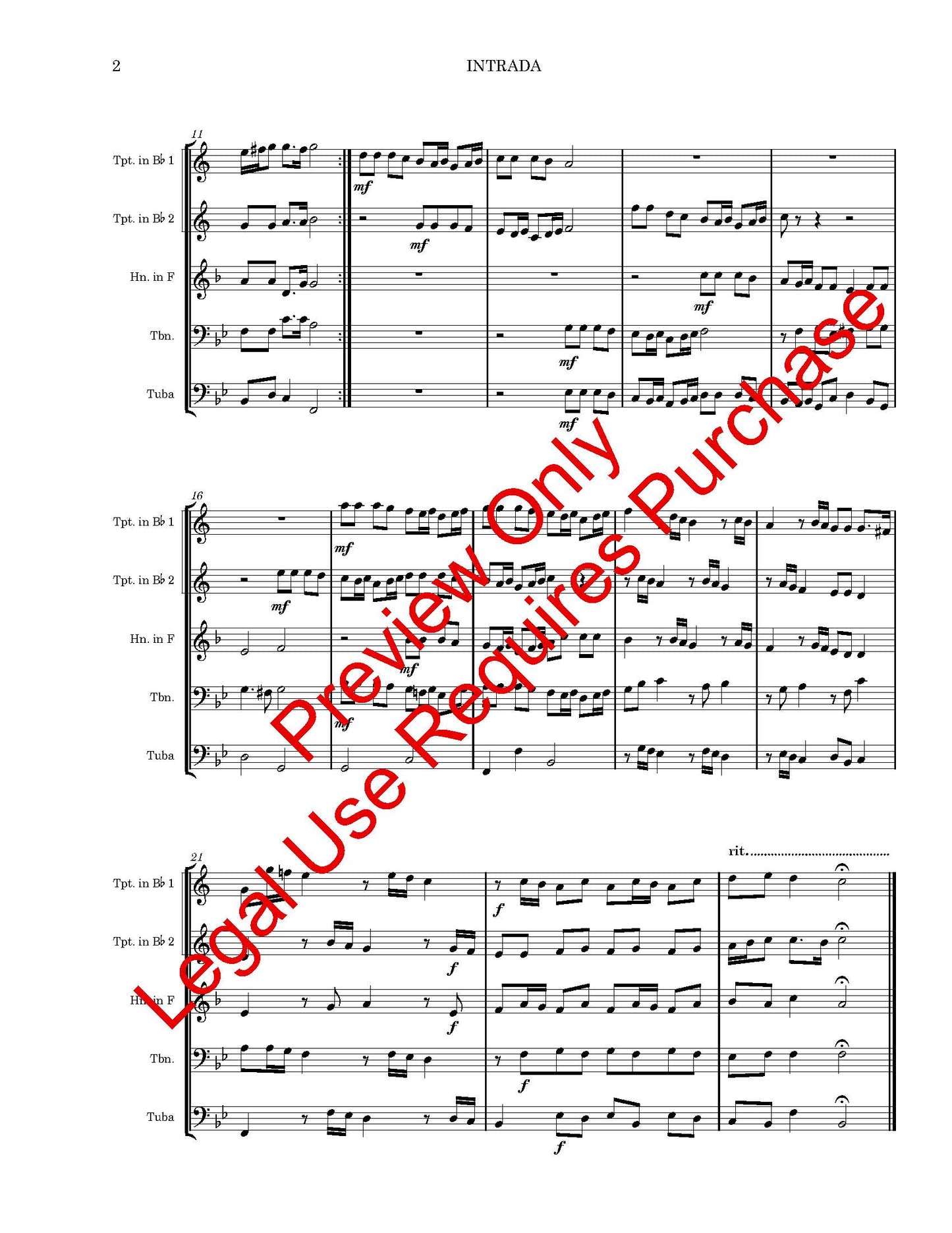 Suite from "Hora Decima" for Brass Quintet