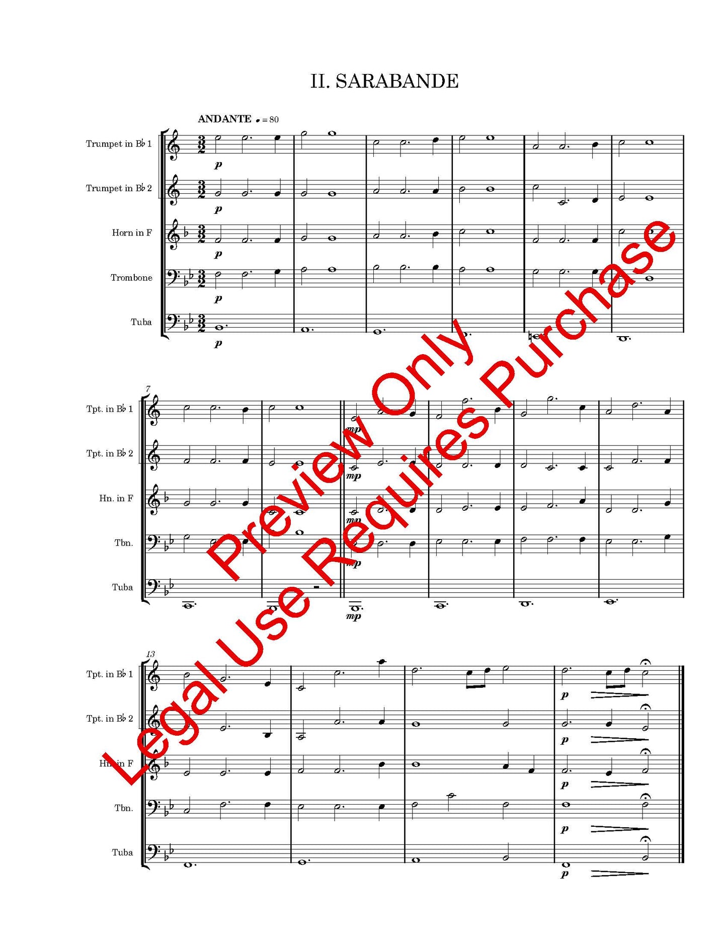Suite from "Hora Decima" for Brass Quintet