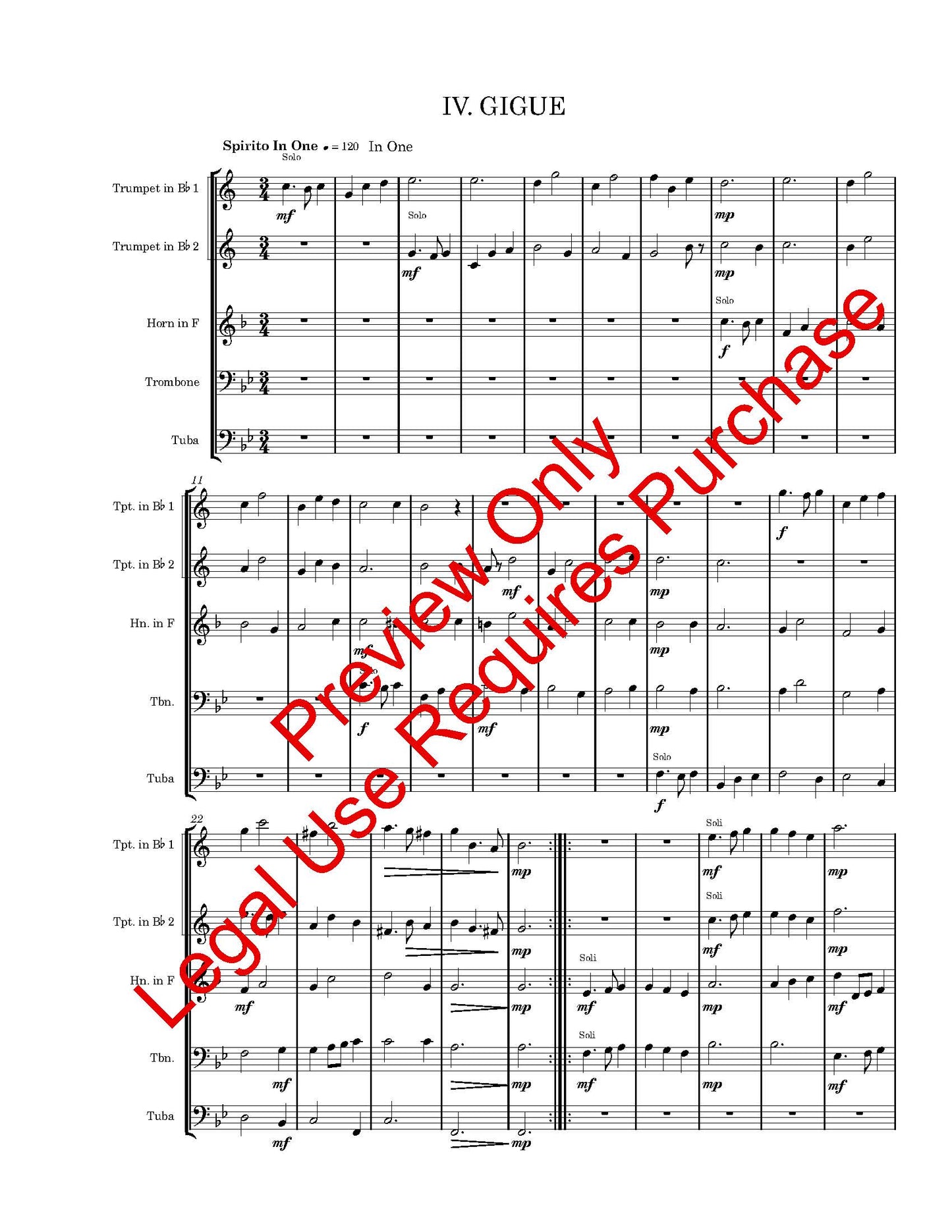 Suite from "Hora Decima" for Brass Quintet