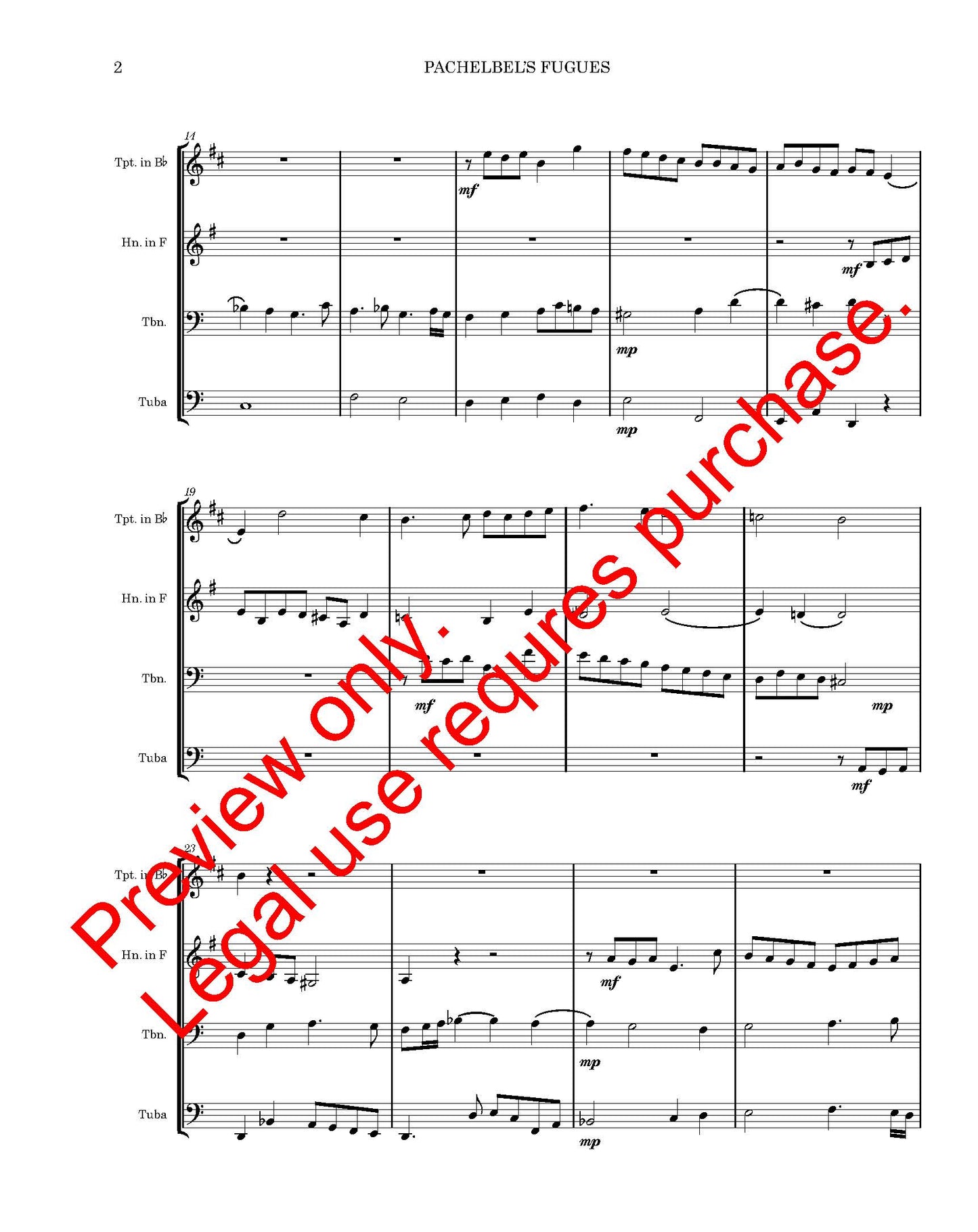 Pachelbel's Fugues - Brass Quartet