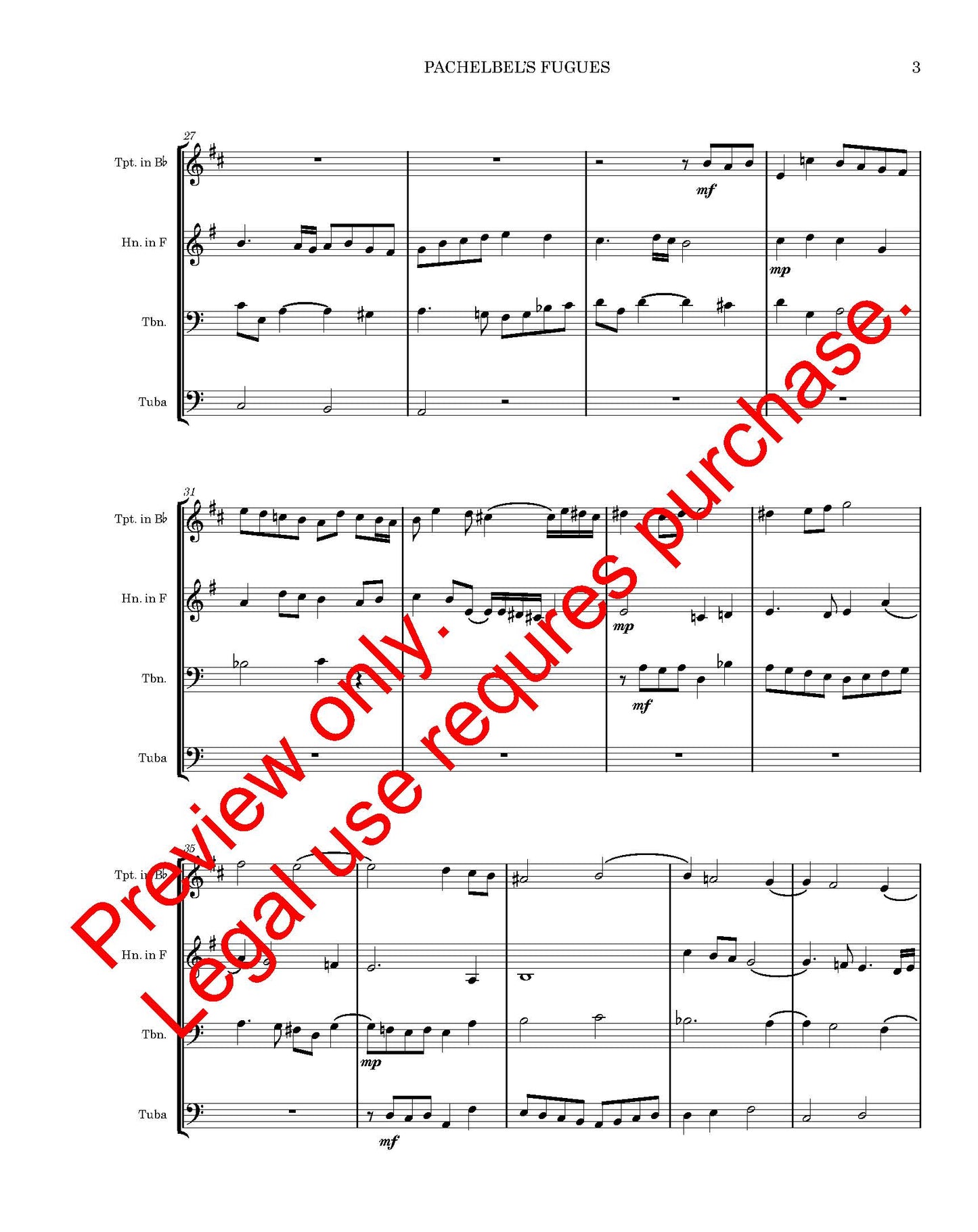Pachelbel's Fugues - Brass Quartet
