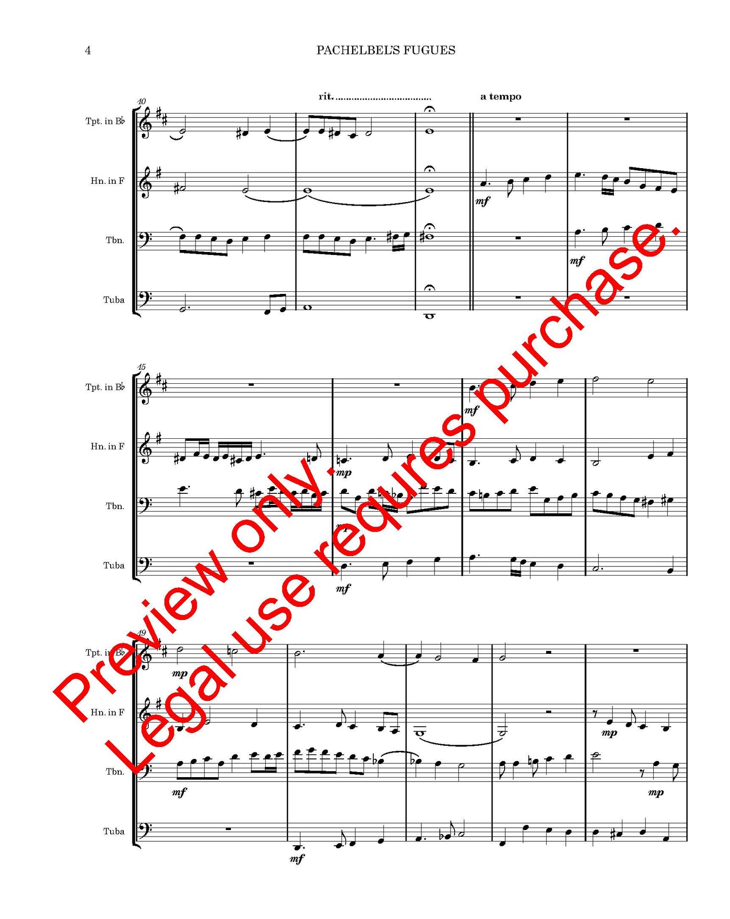 Pachelbel's Fugues - Brass Quartet