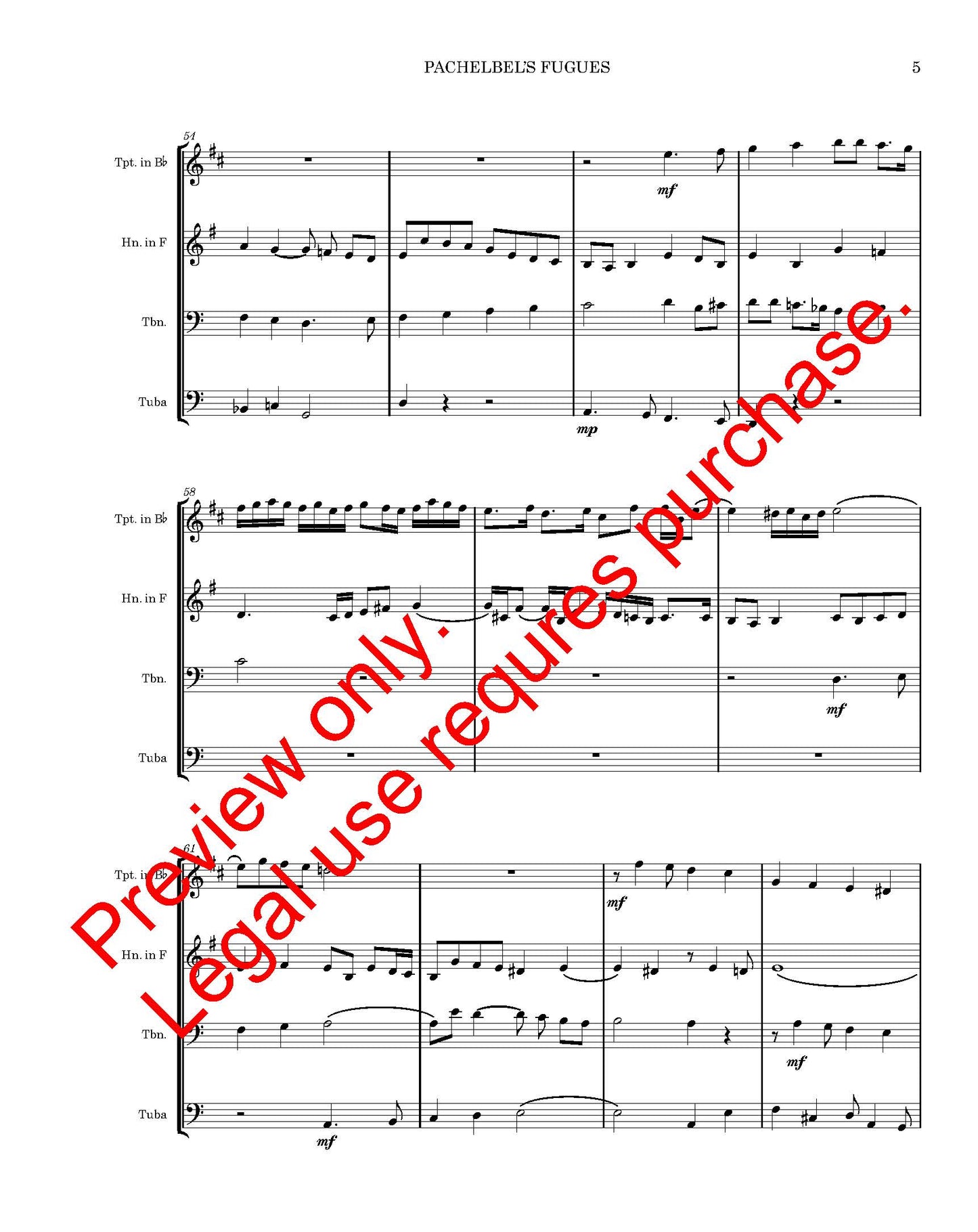 Pachelbel's Fugues - Brass Quartet