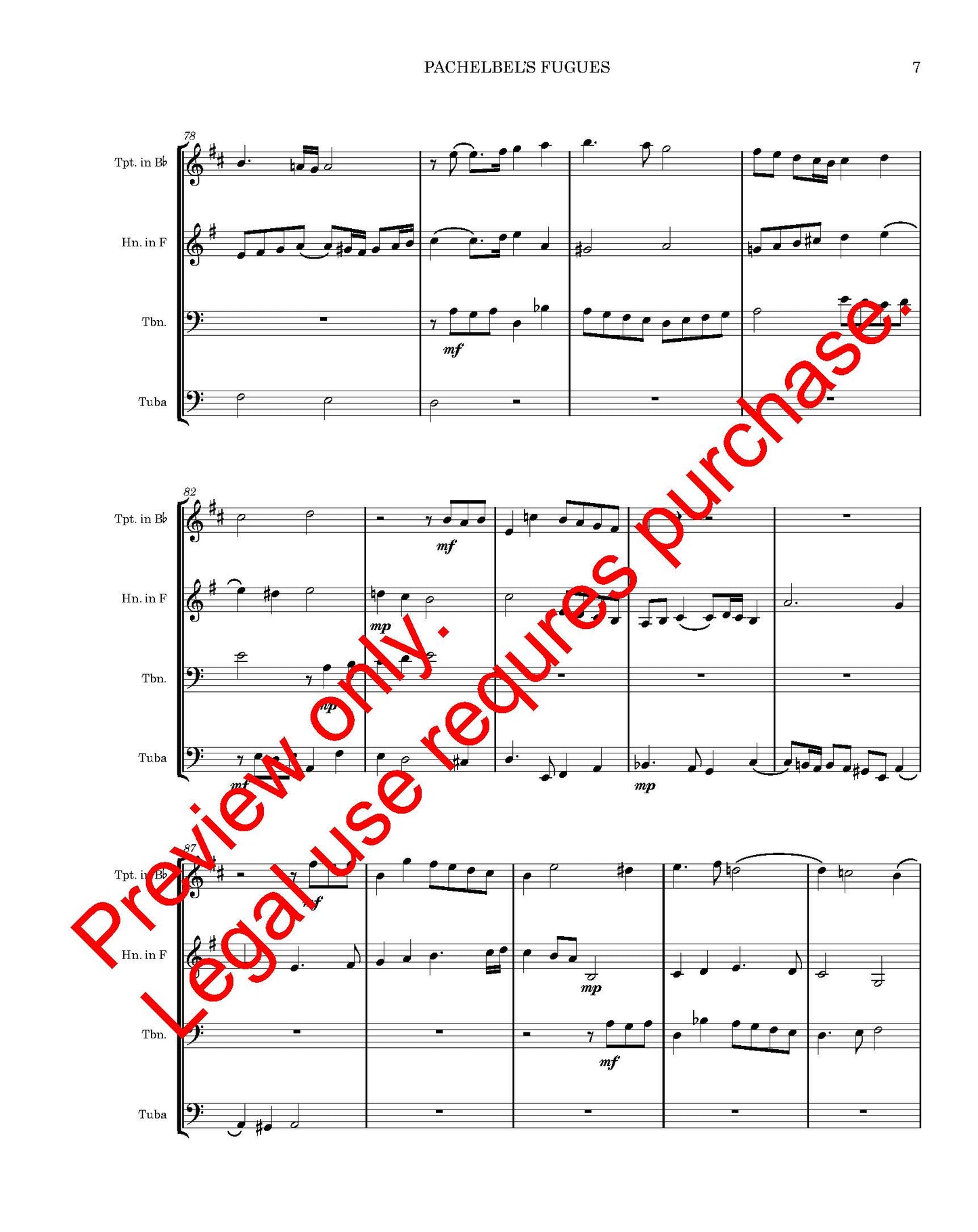 Pachelbel's Fugues - Brass Quartet