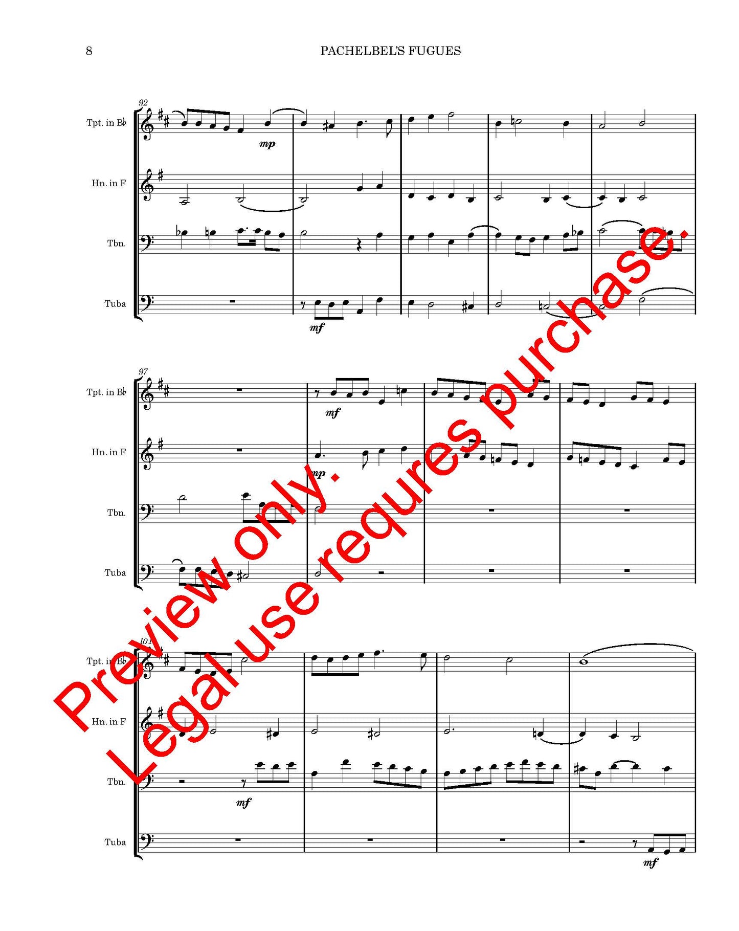 Pachelbel's Fugues - Brass Quartet