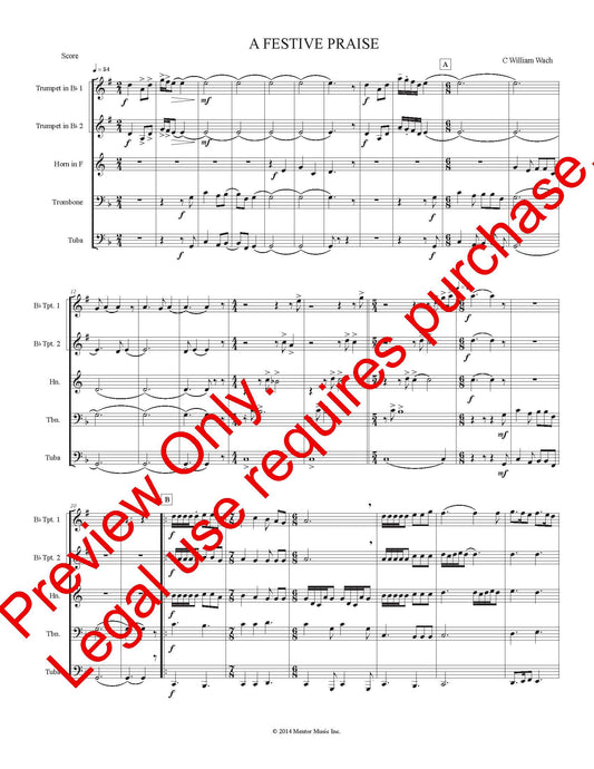 A Festive Praise (Brass Quintet)