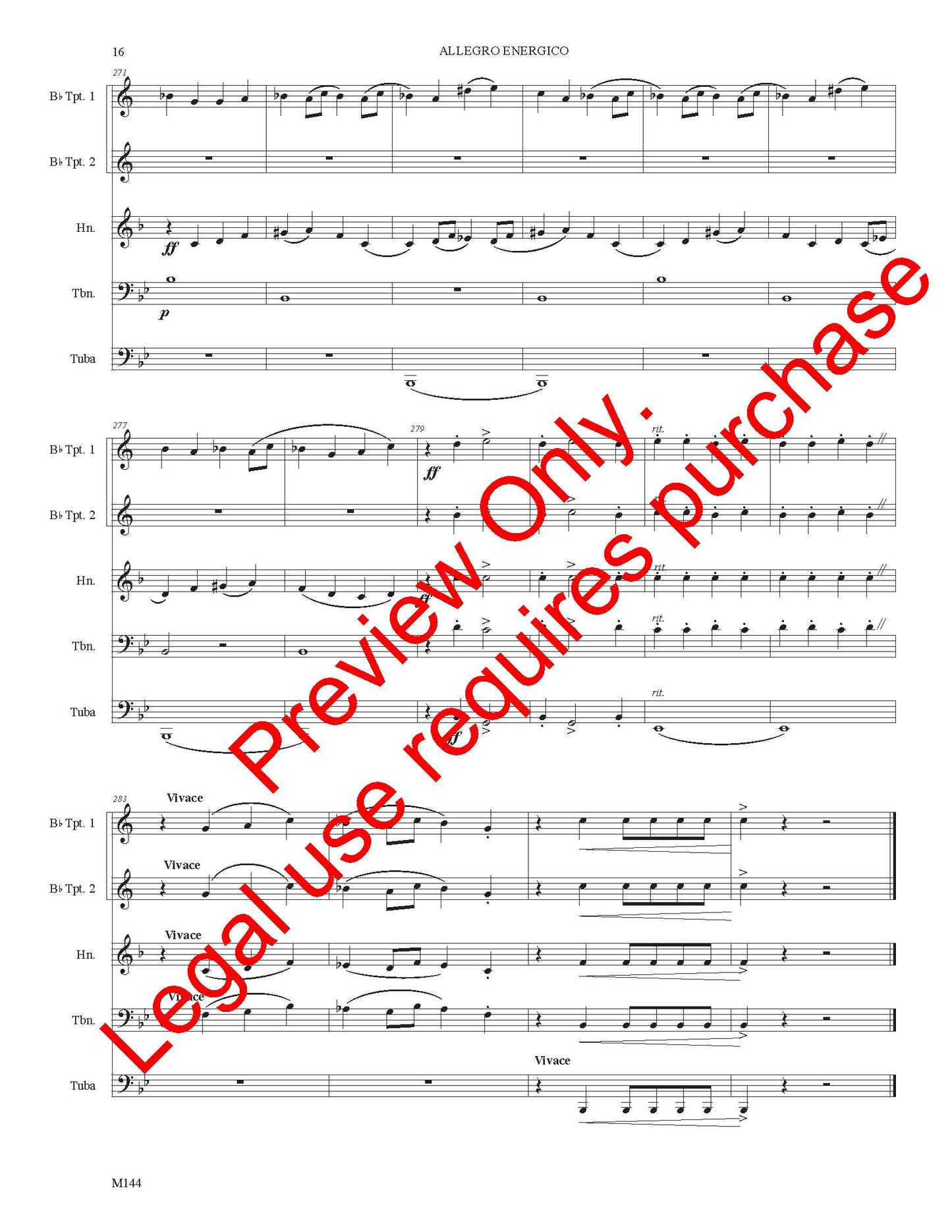 Allegro Energico for Brass Quintet