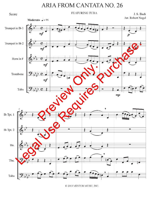 Aria from Cantata No. 26 for 5 Brass w/ Tuba Feature