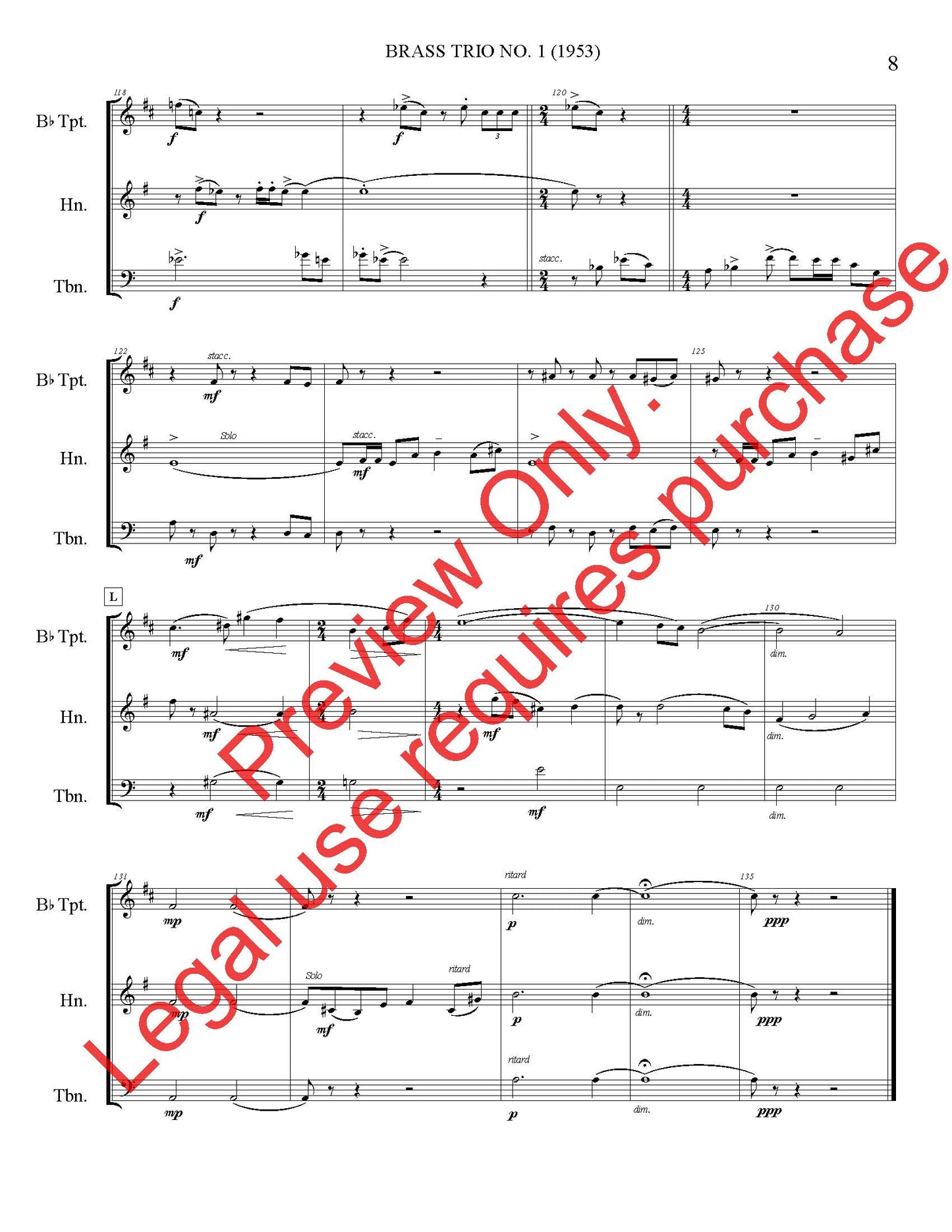 Brass Trio No. 1 (1953) Robert Nagel