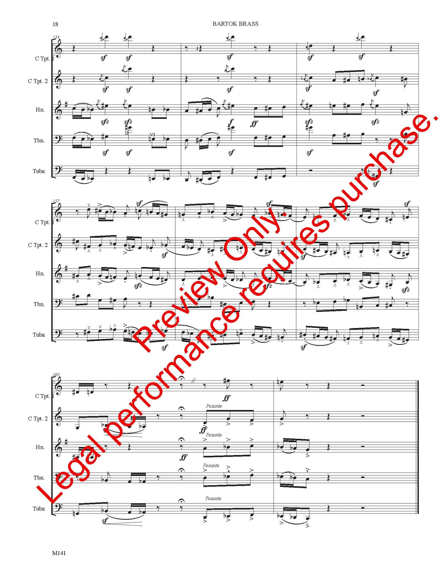 Bartok Brass for Brass Quintet