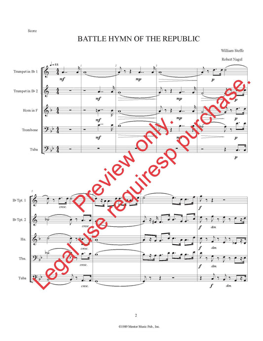 Battle Hymn of the Republic for Brass Quintet