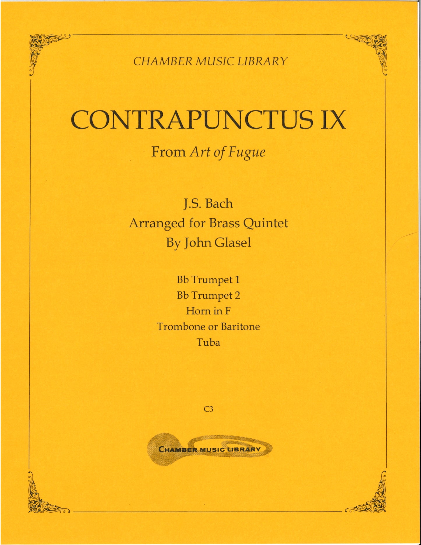 Contrapunctus IX from Bach's Art of Fugue for Brass Quintet – sheet music cover
