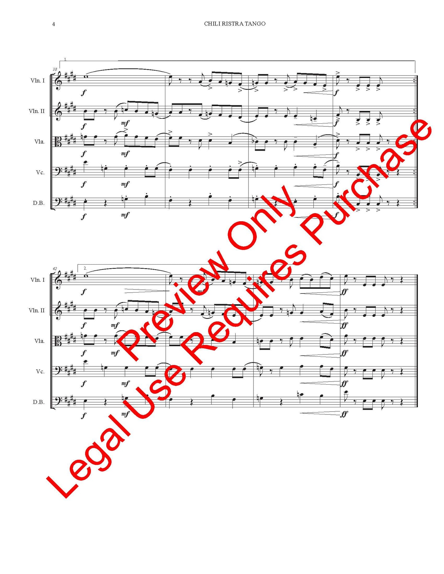 Chili Ristra Tango (O Fair New Mexico) for String Quartet (Quintet)