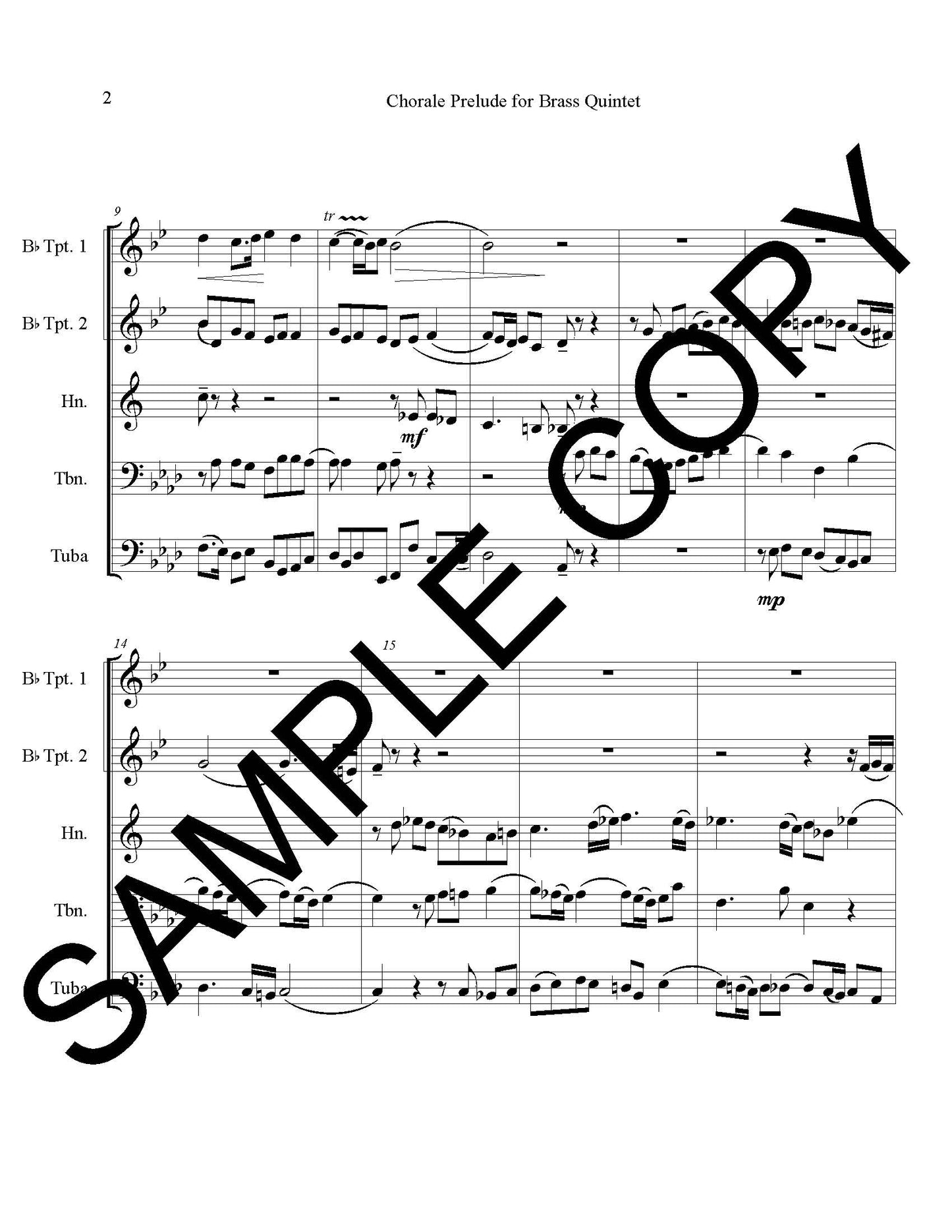 Chorale Prelude for Brass Quintet