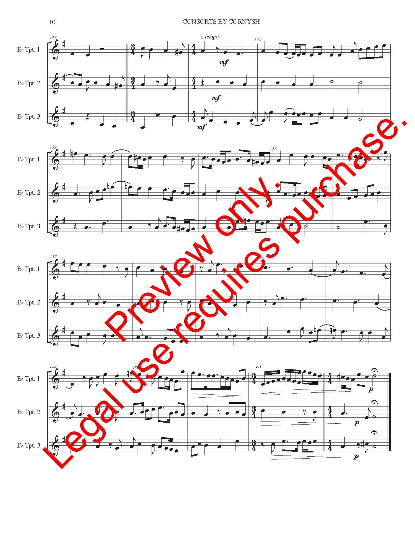 Consorts By Cornish for Trumpet Trio