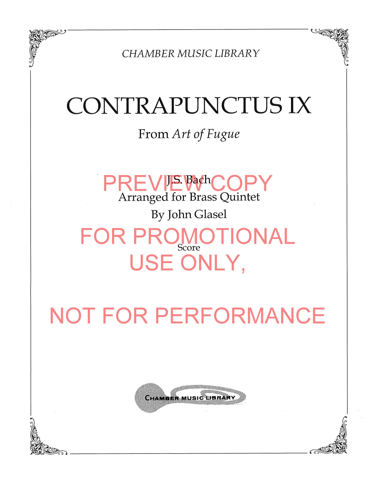 Contrapunctus IX from Bach's Art of Fugue for Brass Quintet