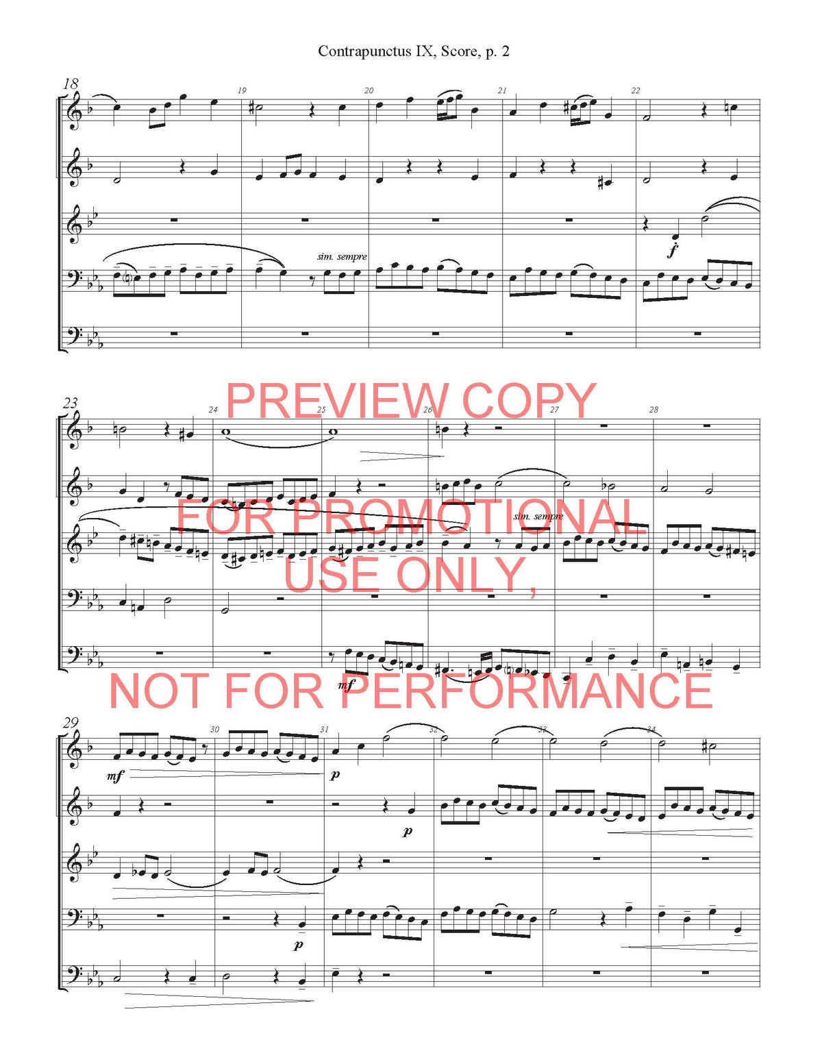 Contrapunctus IX from Bach's Art of Fugue for Brass Quintet – sheet music interior preview 3
