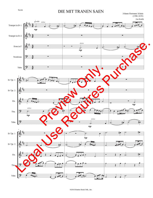 Die Mit Tranen Sean - Brass Quintet