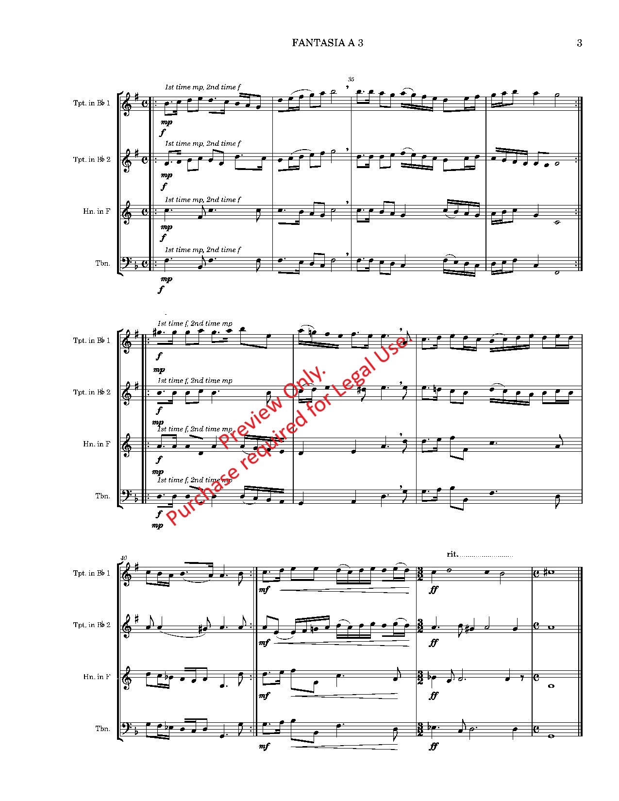 Fantasia a '3 for Brass Trio