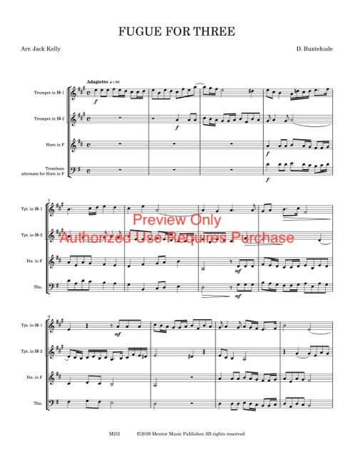 Fugue for Three - for Brass Trio