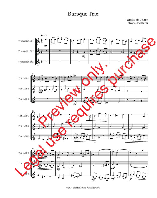 Baroque Trio for Three Trumpets