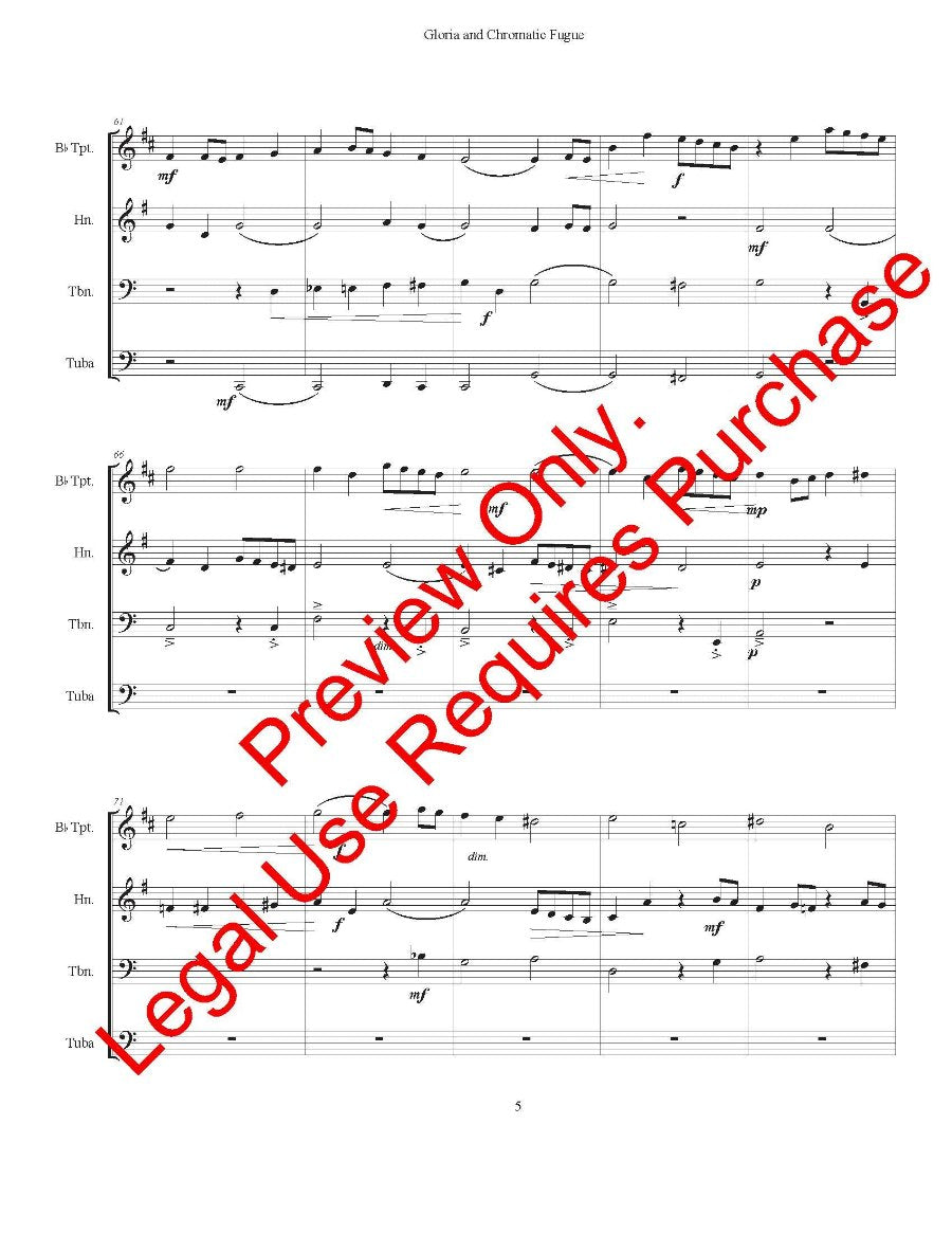 Gloria and Chromatic Fugue for Brass Quartet
