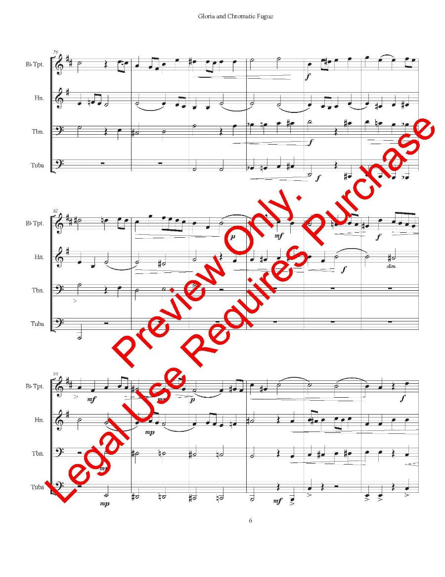 Gloria and Chromatic Fugue for Brass Quartet