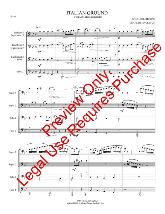 Italian Ground for Low Brass Quartet