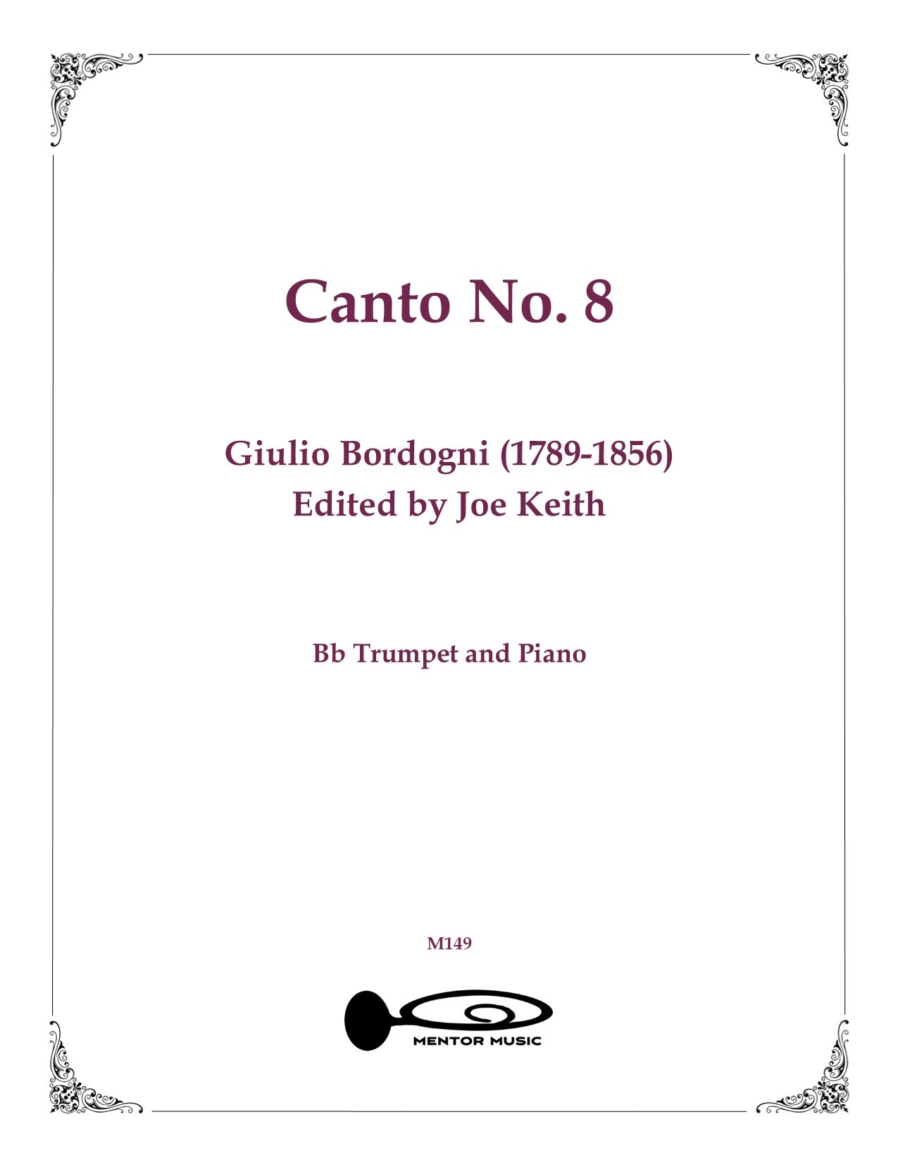 Canto No. 8 for Trumpet and Piano