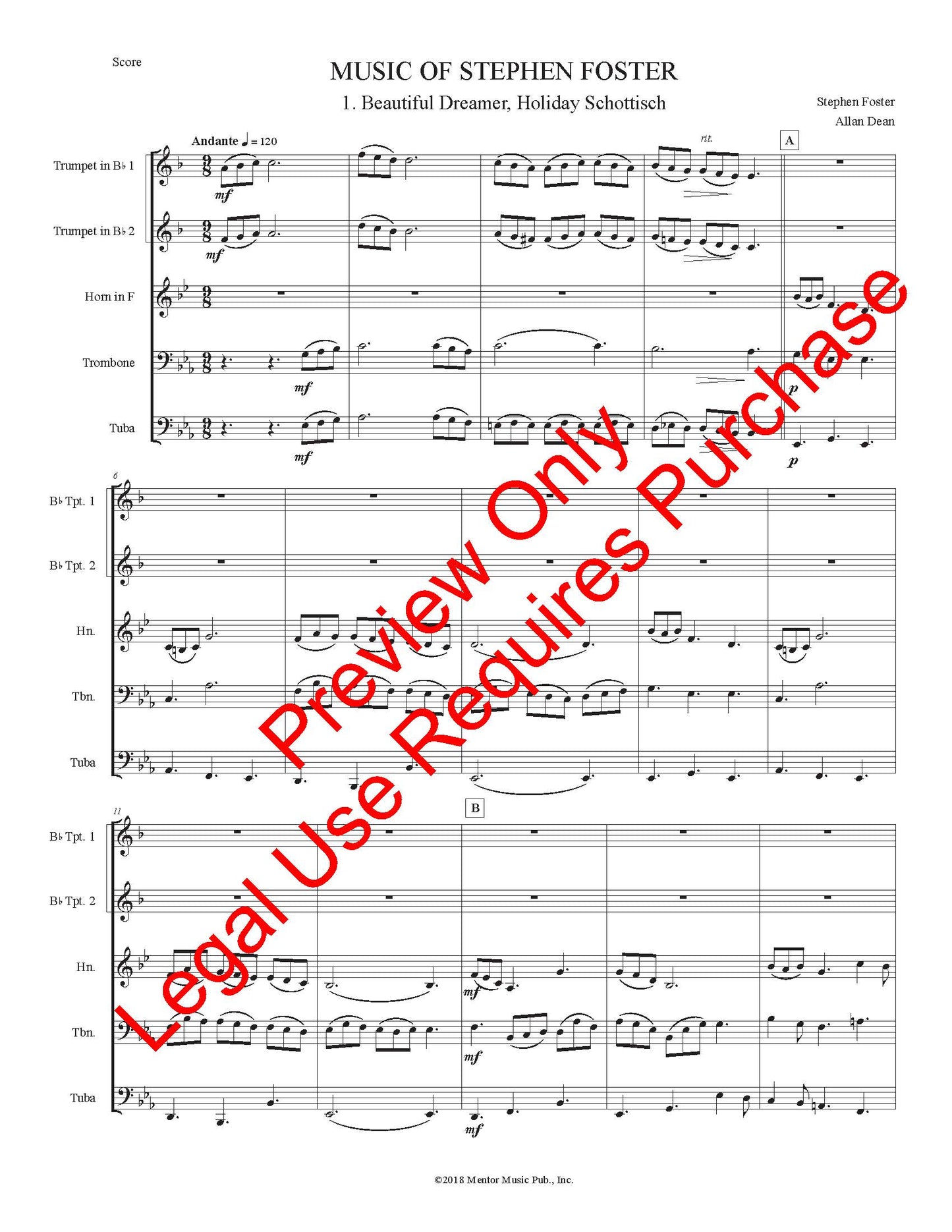 Music Of Stephen Foster - Brass Quintet