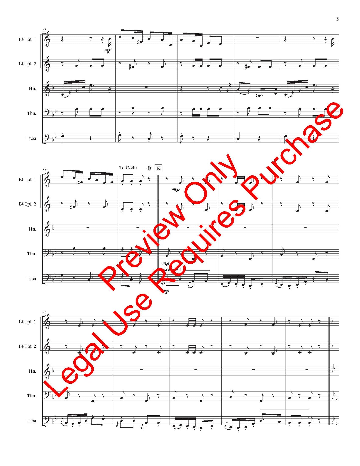 Music Of Stephen Foster - Brass Quintet