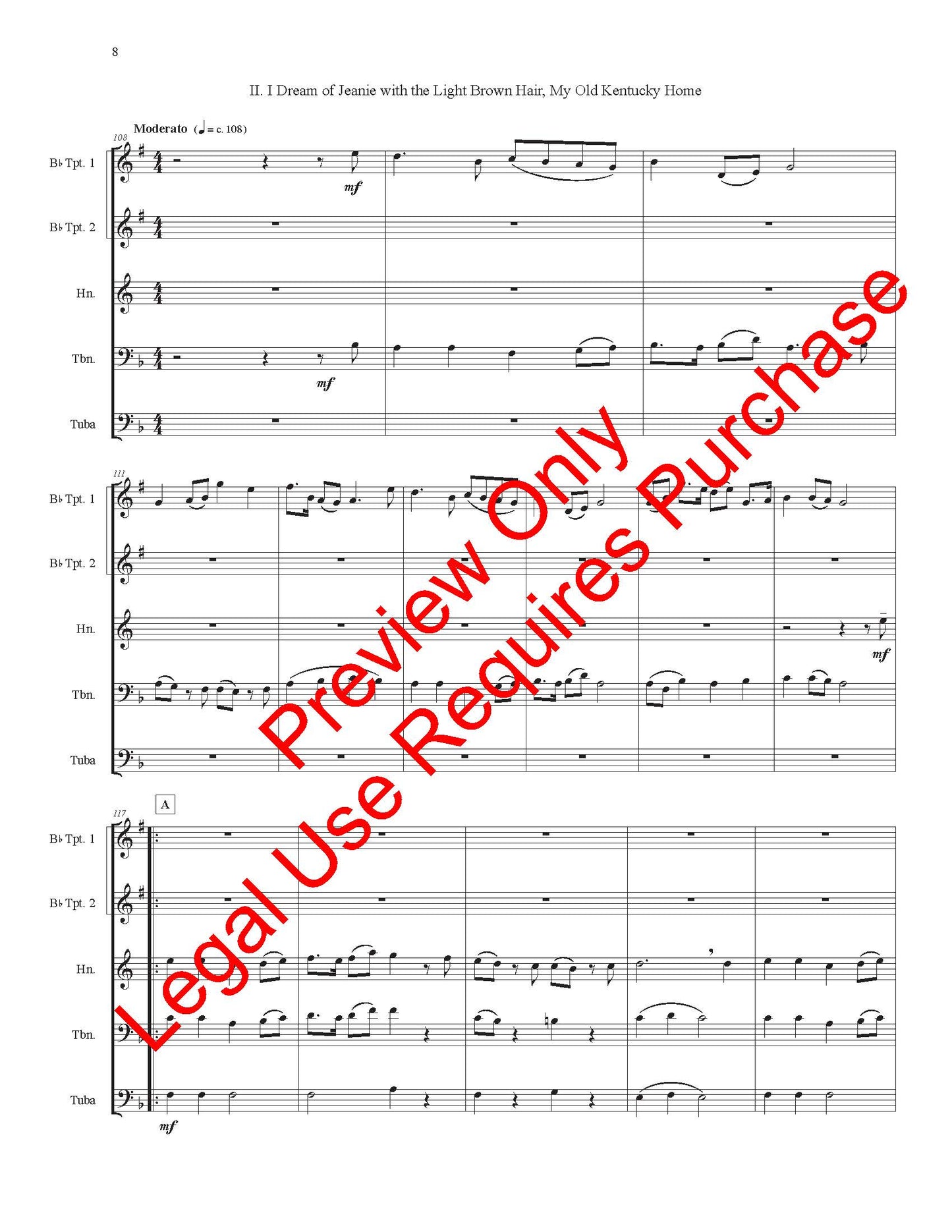 Music Of Stephen Foster - Brass Quintet