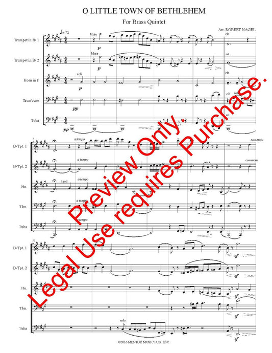 O Little Town of Bethlehem - Brass Quintet