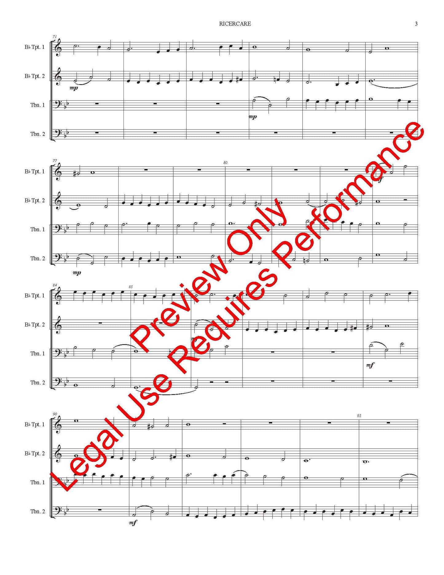 Ricercar for Brass Quartet (Froberger)
