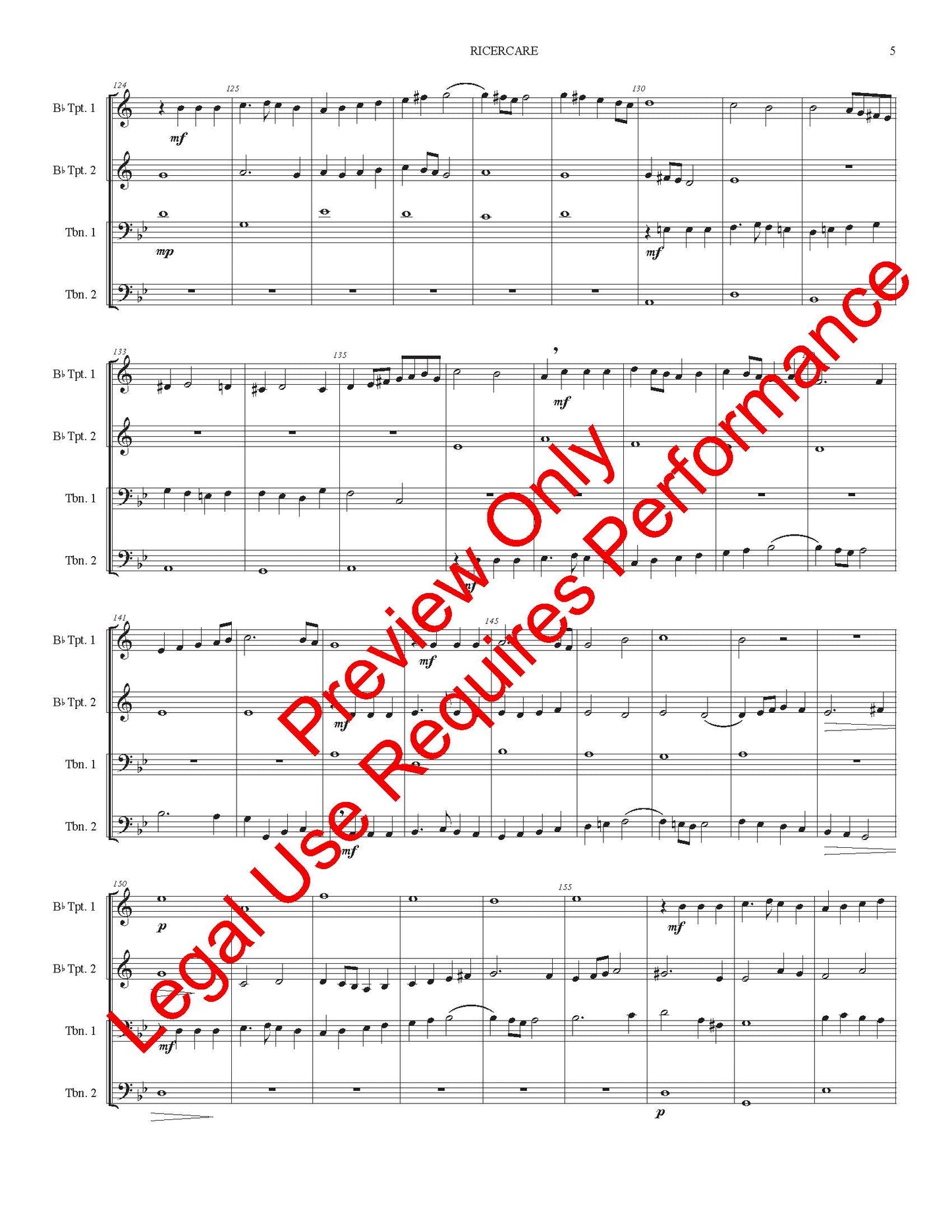 Ricercar for Brass Quartet (Froberger)