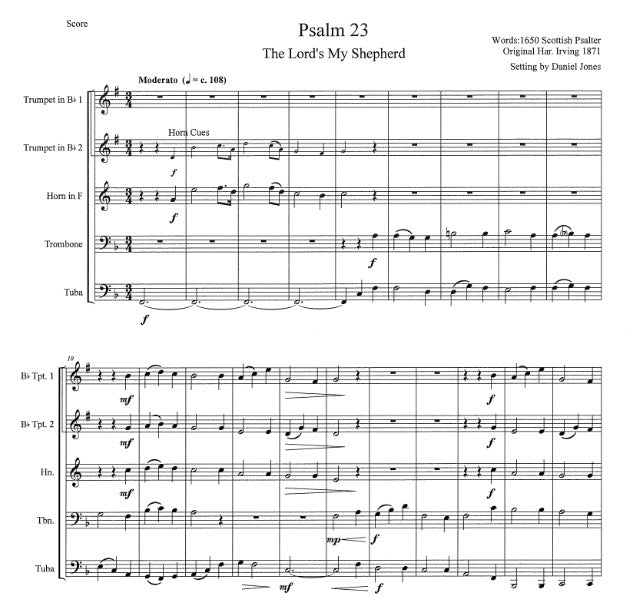 Psalm 23 "The Lord's My Shepherd" for Brass Quintet