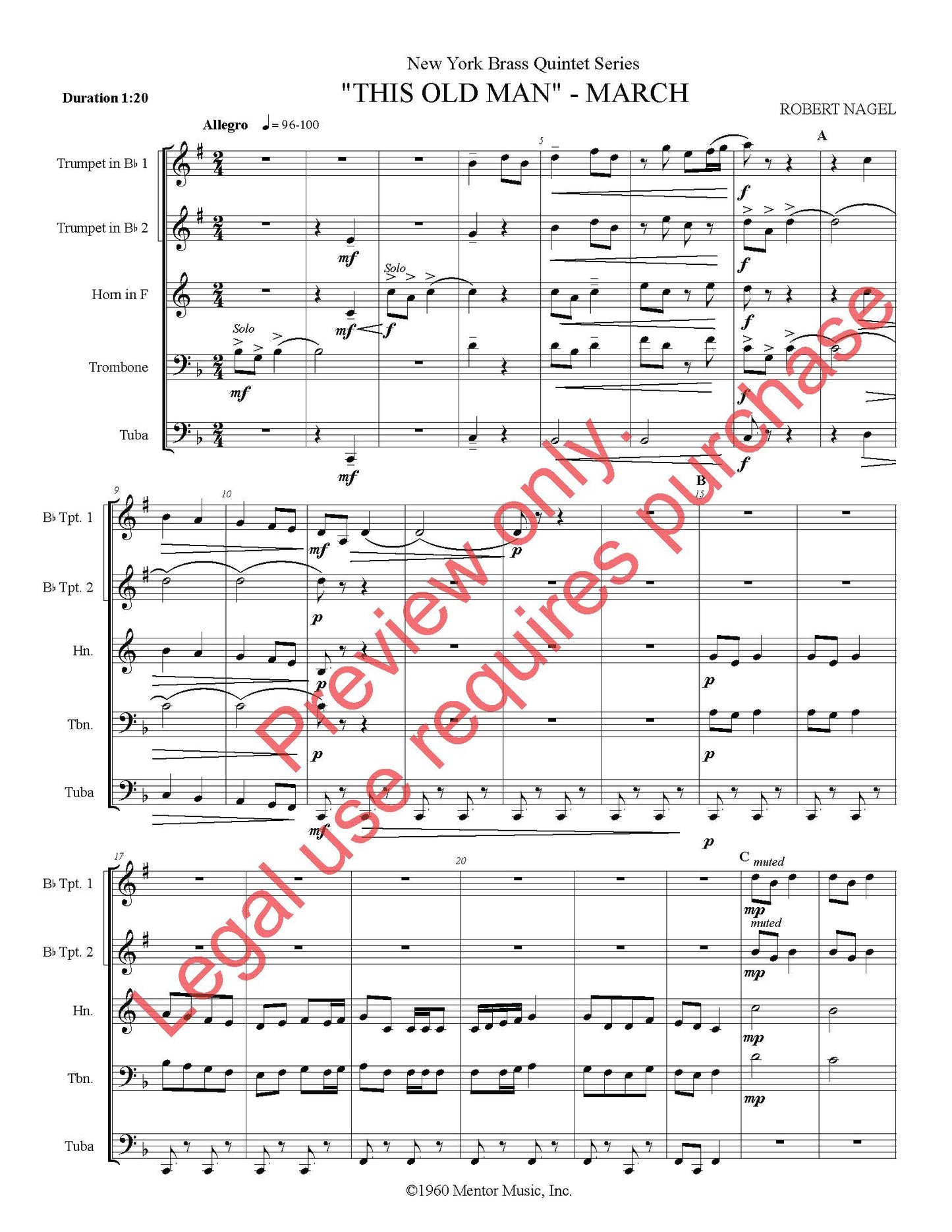This Old Man March - Brass Quintet