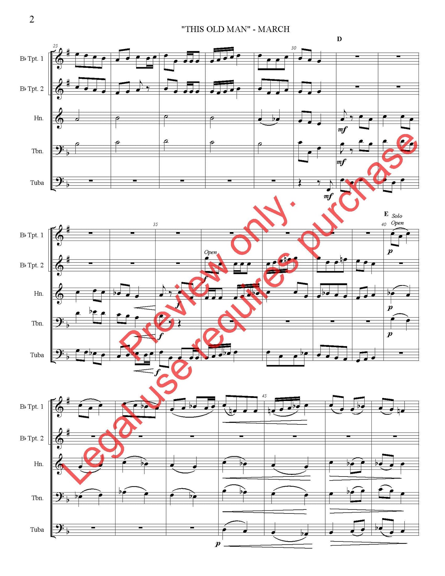 This Old Man March - Brass Quintet