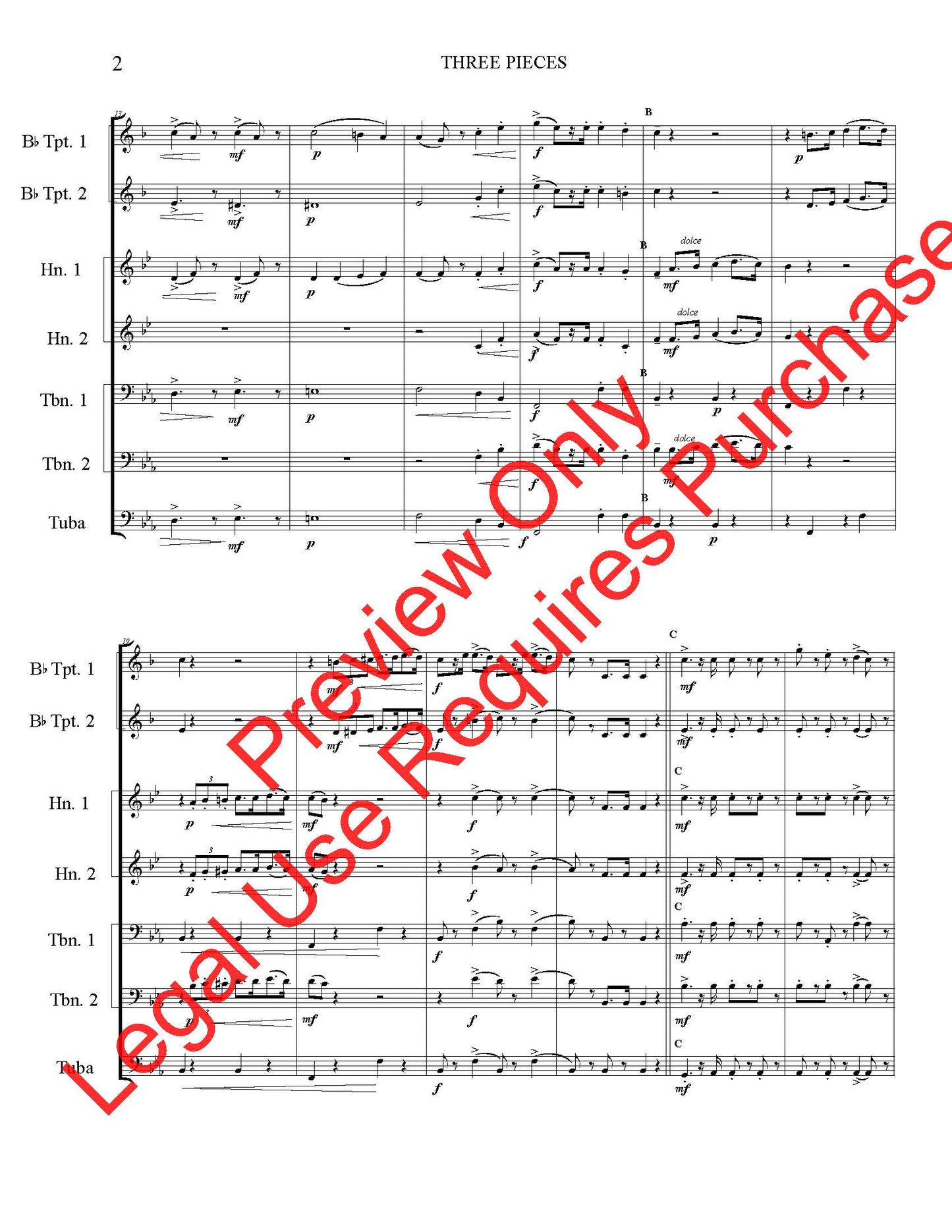 Three Pieces (Ludwig Maurer) - Brass Quintet