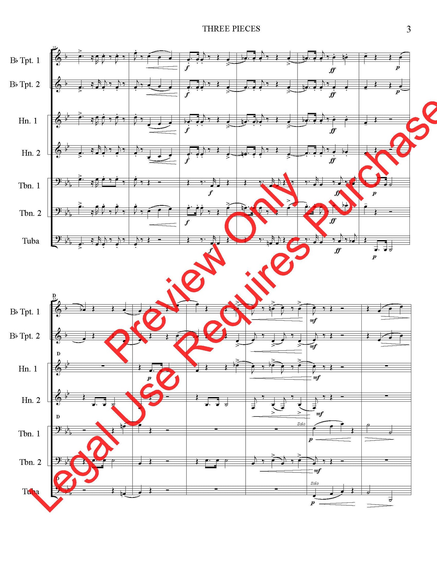 Three Pieces (Ludwig Maurer) - Brass Quintet