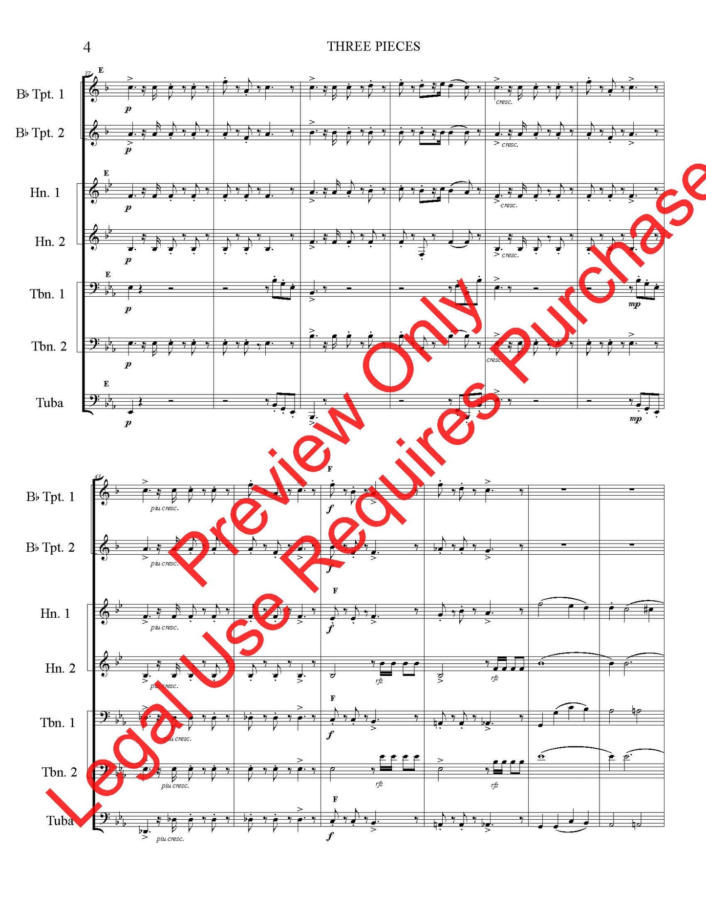 Three Pieces (Ludwig Maurer) - Brass Quintet