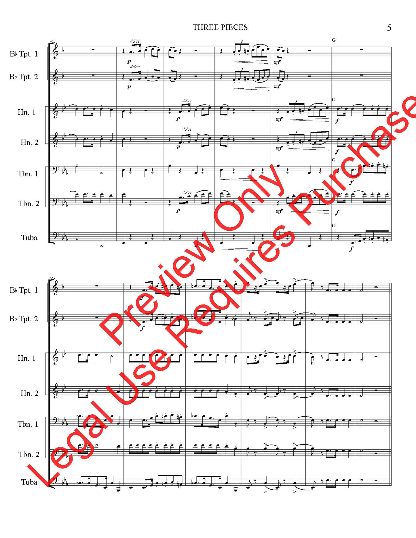 Three Pieces (Ludwig Maurer) - Brass Quintet