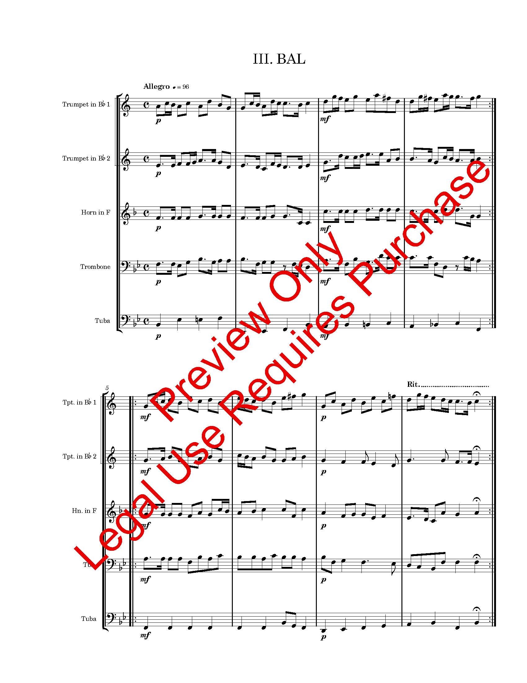 Suite from "Hora Decima" for Brass Quintet