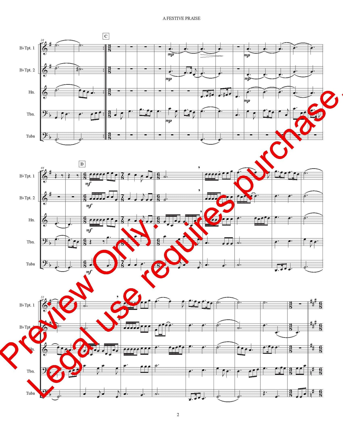 A Festive Praise (Brass Quintet)