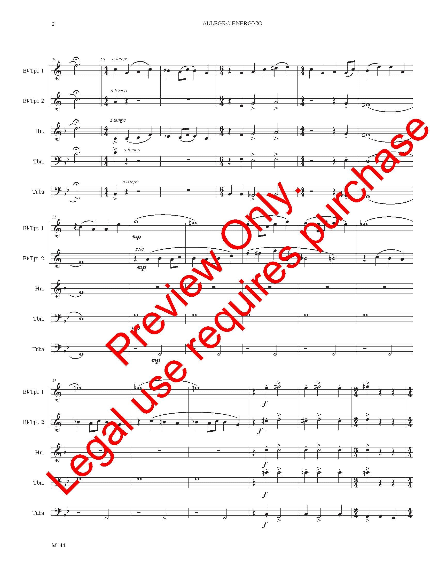 Allegro Energico for Brass Quintet