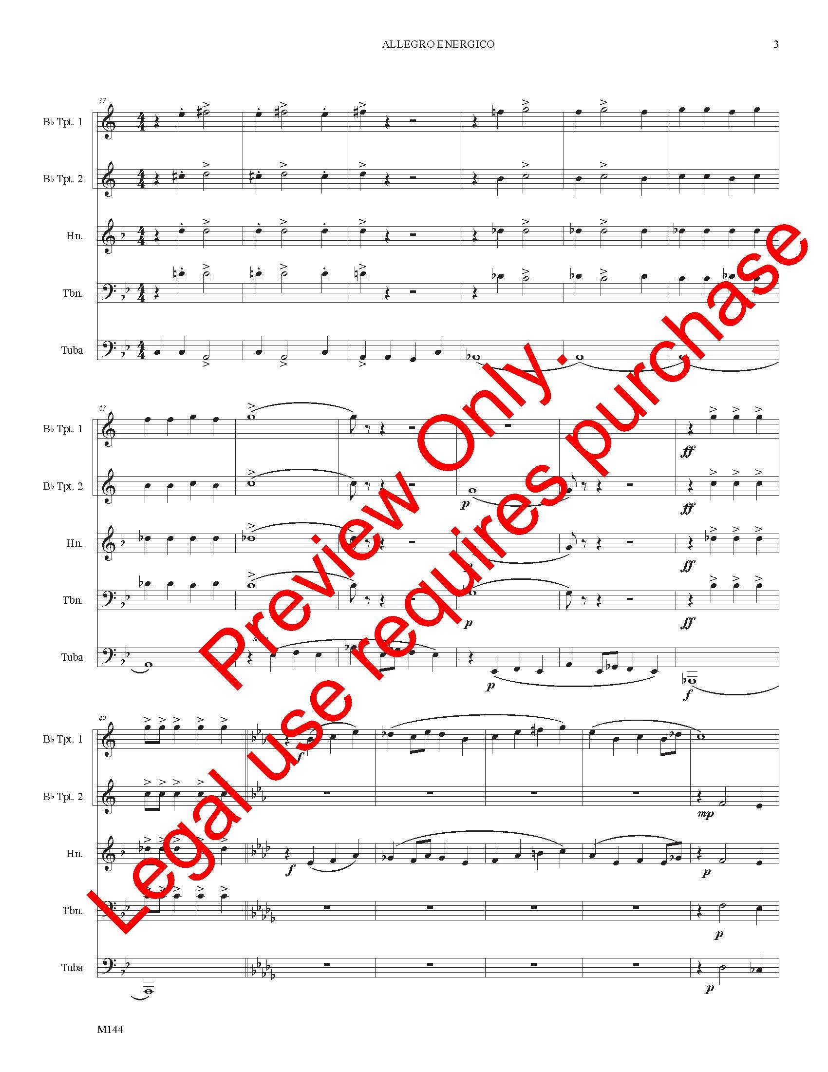 Allegro Energico for Brass Quintet
