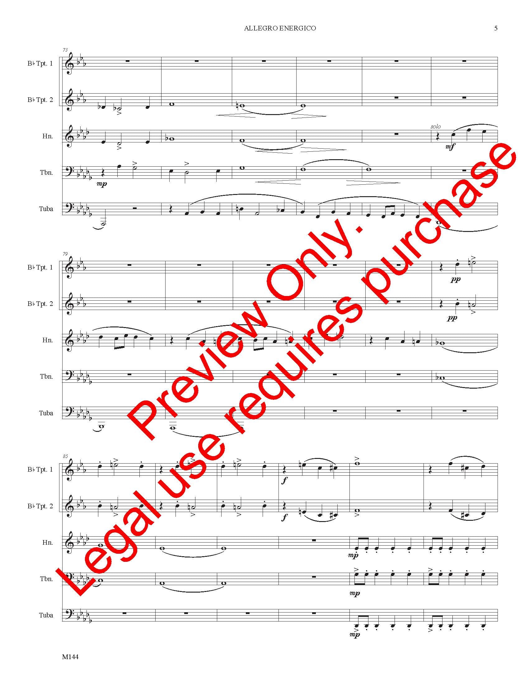 Allegro Energico for Brass Quintet