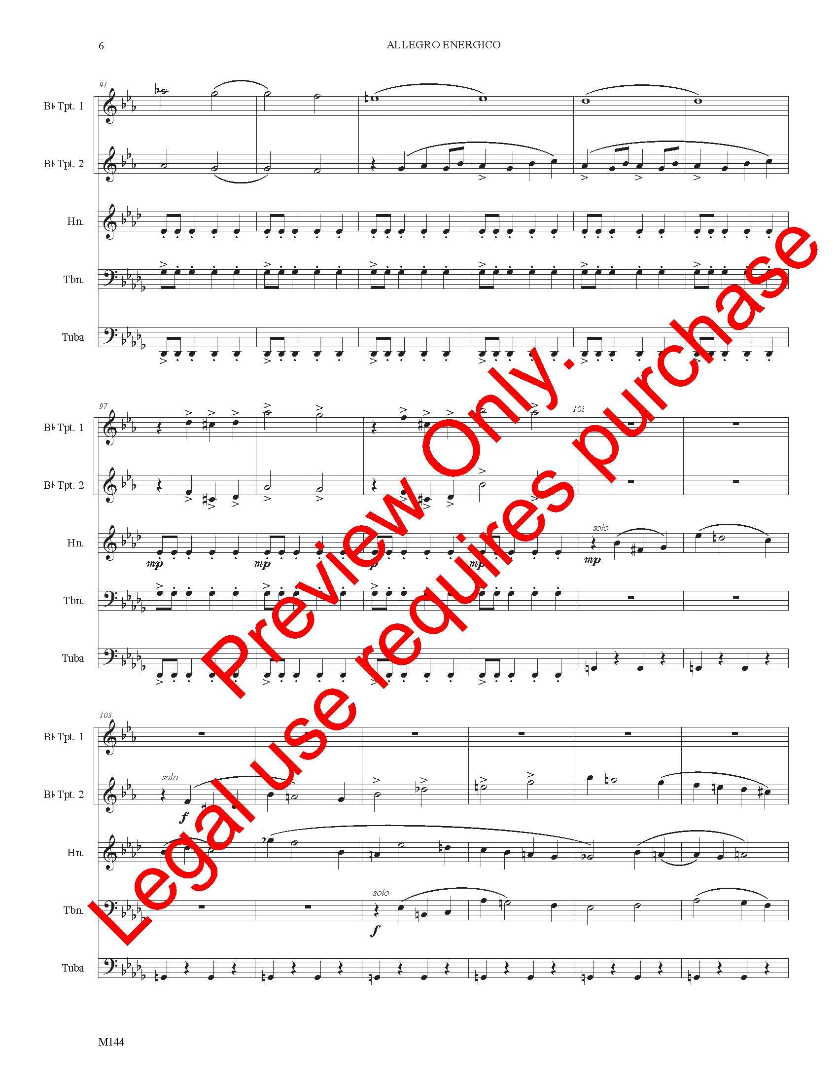 Allegro Energico for Brass Quintet