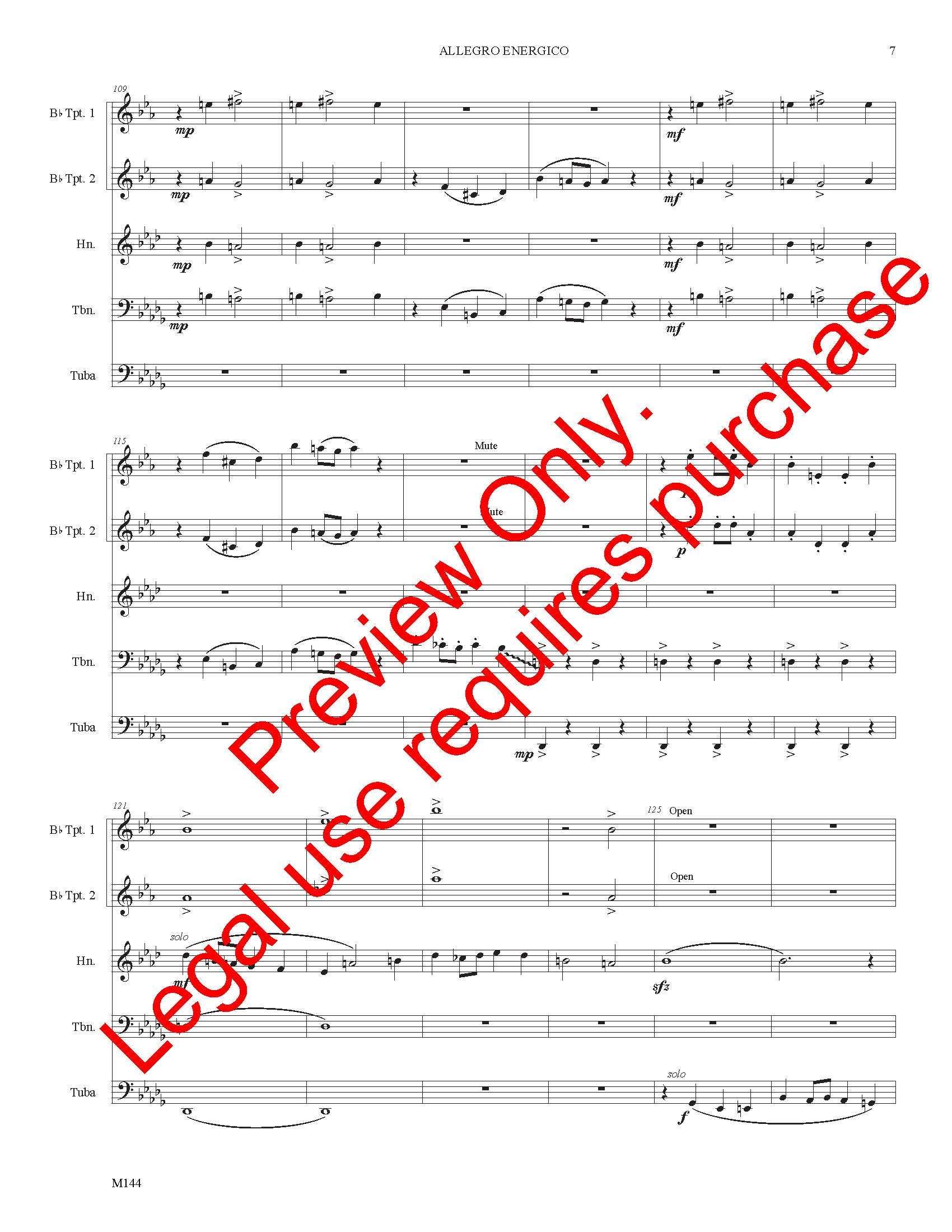 Allegro Energico for Brass Quintet